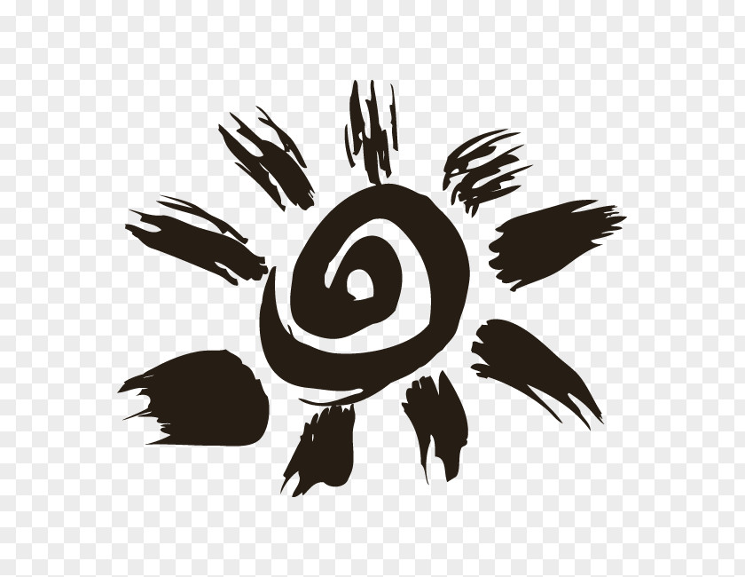 Stencil Logo Sun Symbol PNG