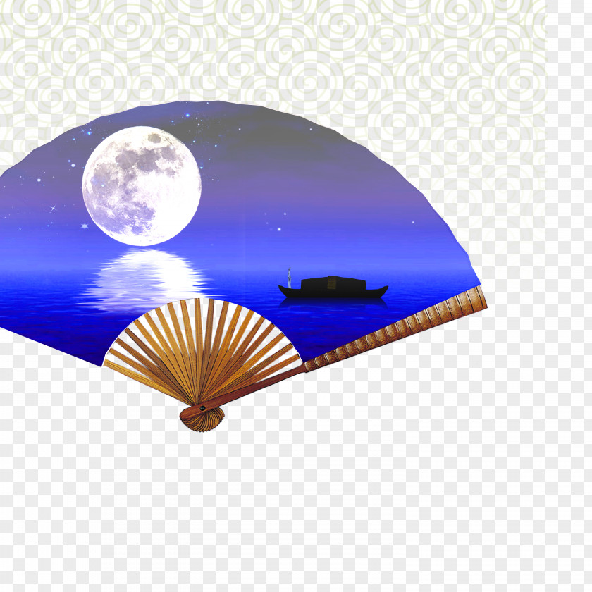 Traditional Folding Fan Paper Mid-Autumn Festival PNG