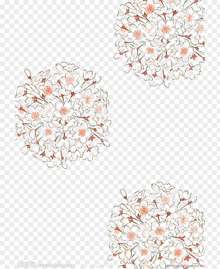 Cherry Pattern Blossom Floral Design Nosegay Flower PNG