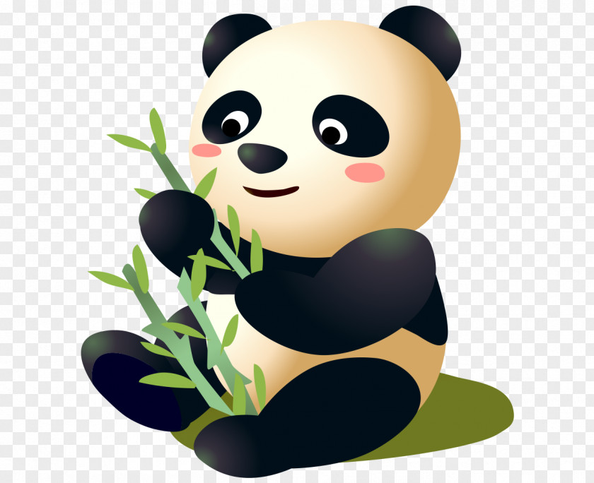 Vector Cute Cartoon Color Red Panda Bamboo Giant PNG