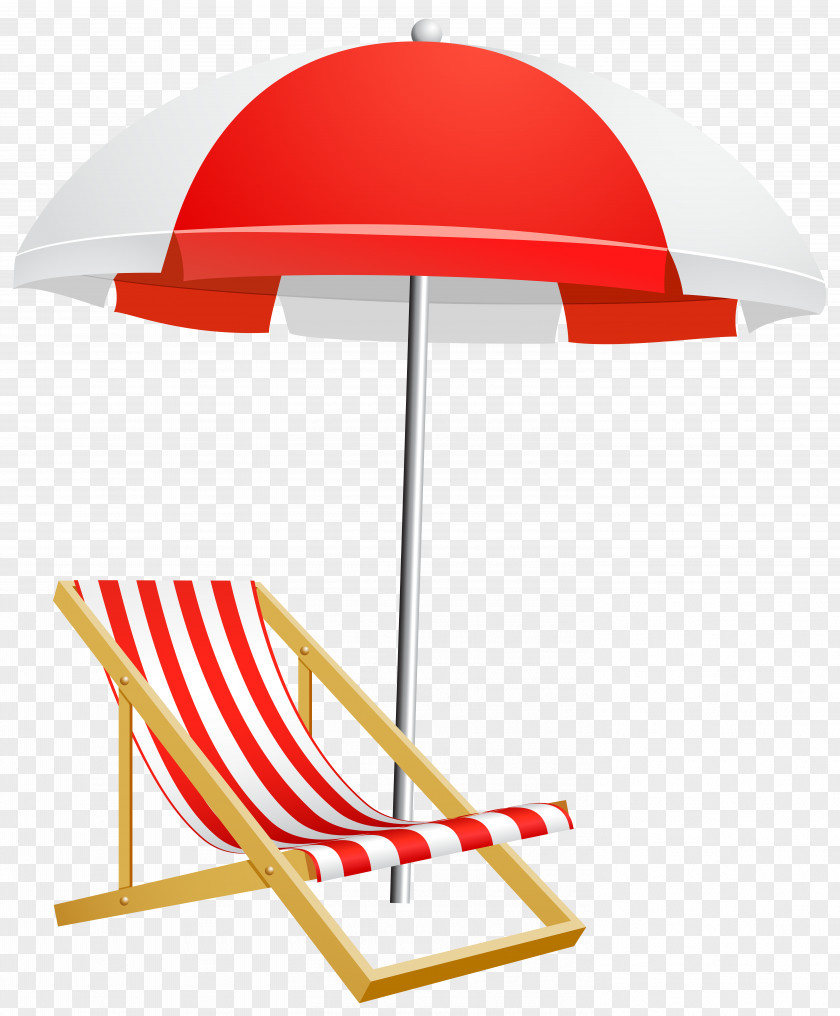 Beach Umbrella And Chair Transparent Clip Art Image PNG