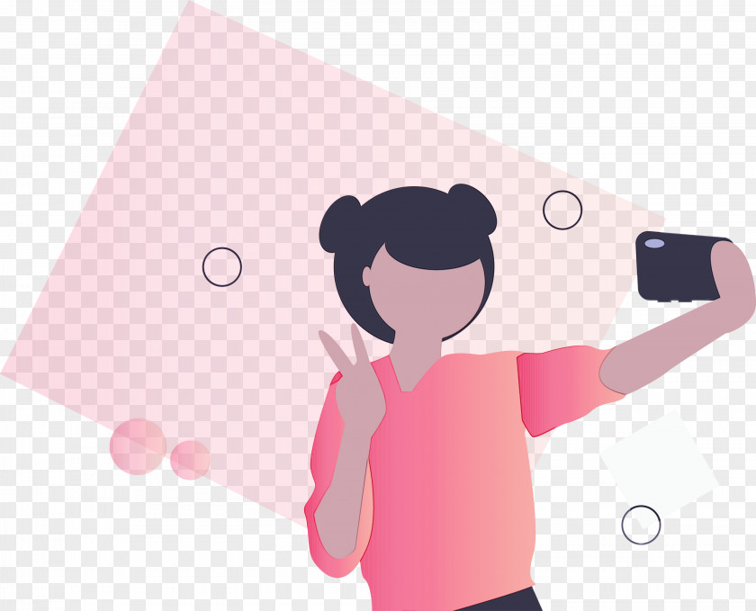 Cartoon Pink Gesture Animation PNG