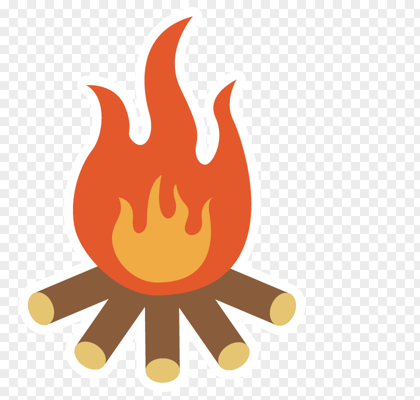 Hand-painted Flame Torch Campfire Camping Bonfire Illustration PNG