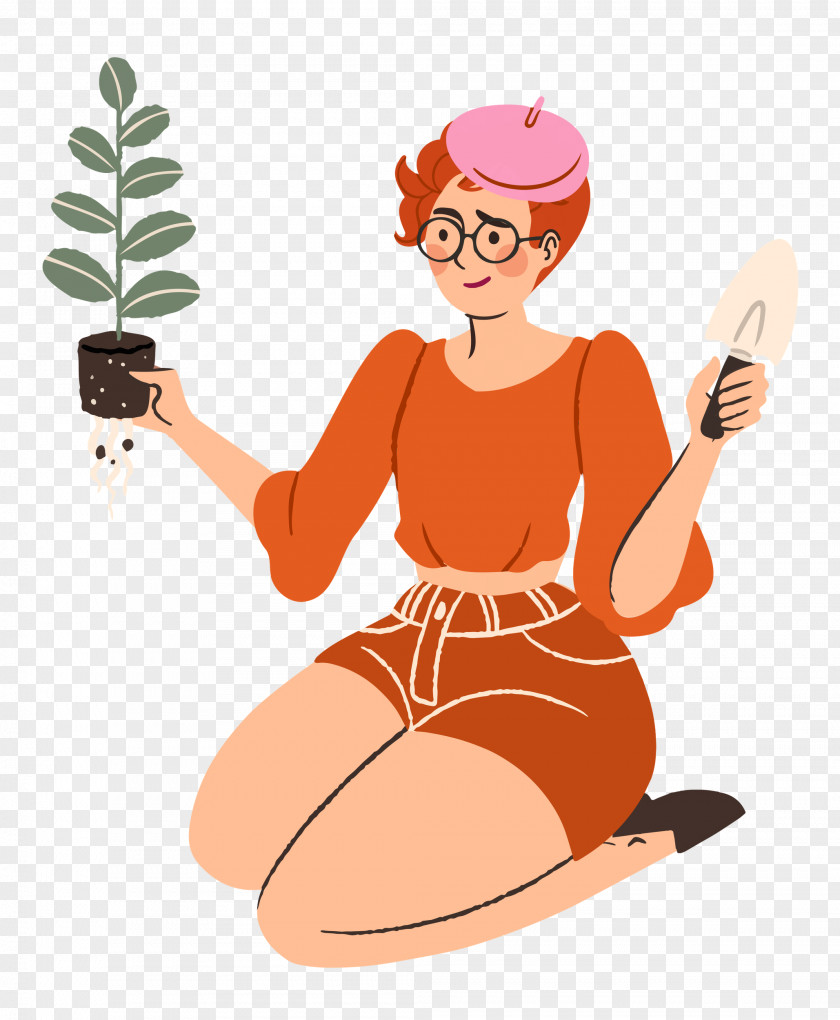 Planting Woman Garden PNG