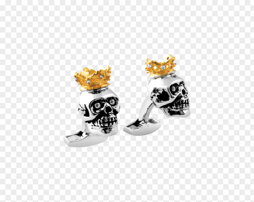 Skull With Crown Cufflink Jewellery Silver Tateossian Clothing PNG
