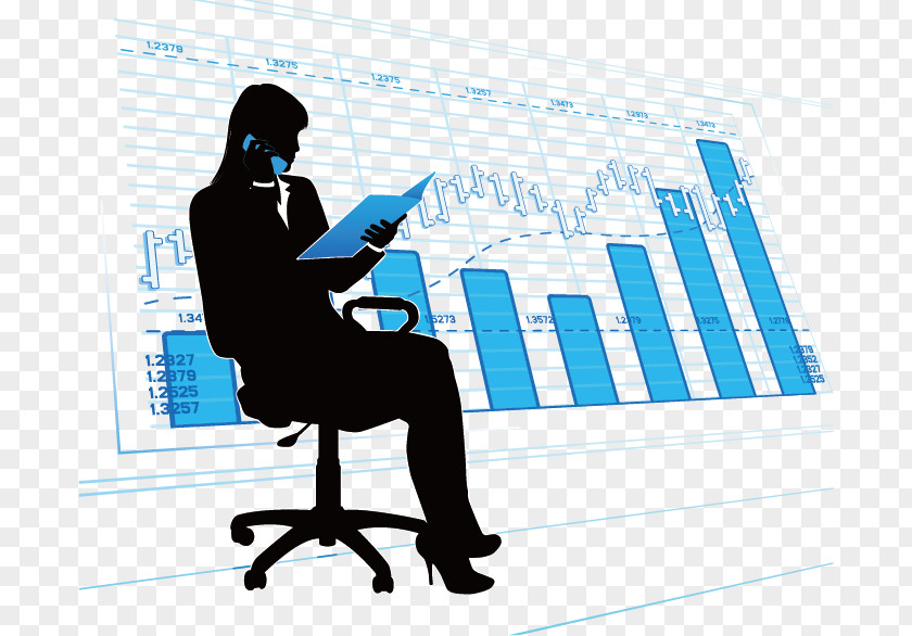 Business People Silhouette Figures Chart Businessperson PNG