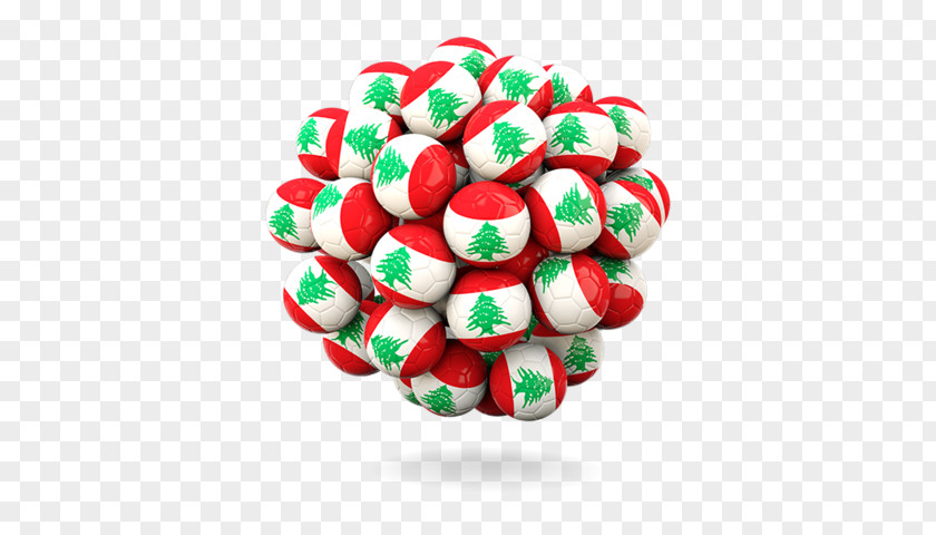 Flag Of Lebanon Polkagris Christmas Ornament PNG