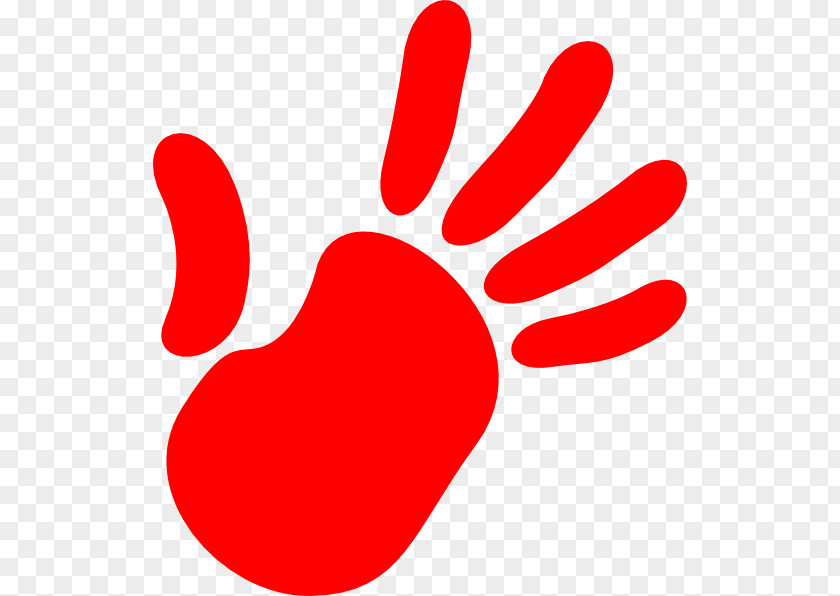 Red Handprint Logo High Five Clip Art PNG