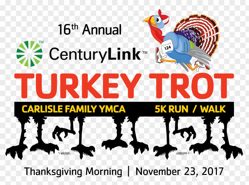 Carlisle Family YMCA Turkey Trot Thu, Nov 23, 2017 Logo CenturyLink PNG