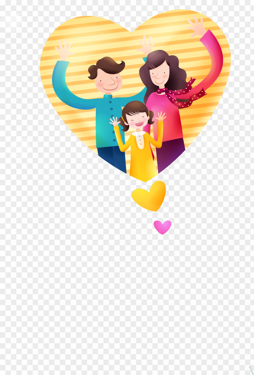 Happy Family Cartoon Illustration PNG