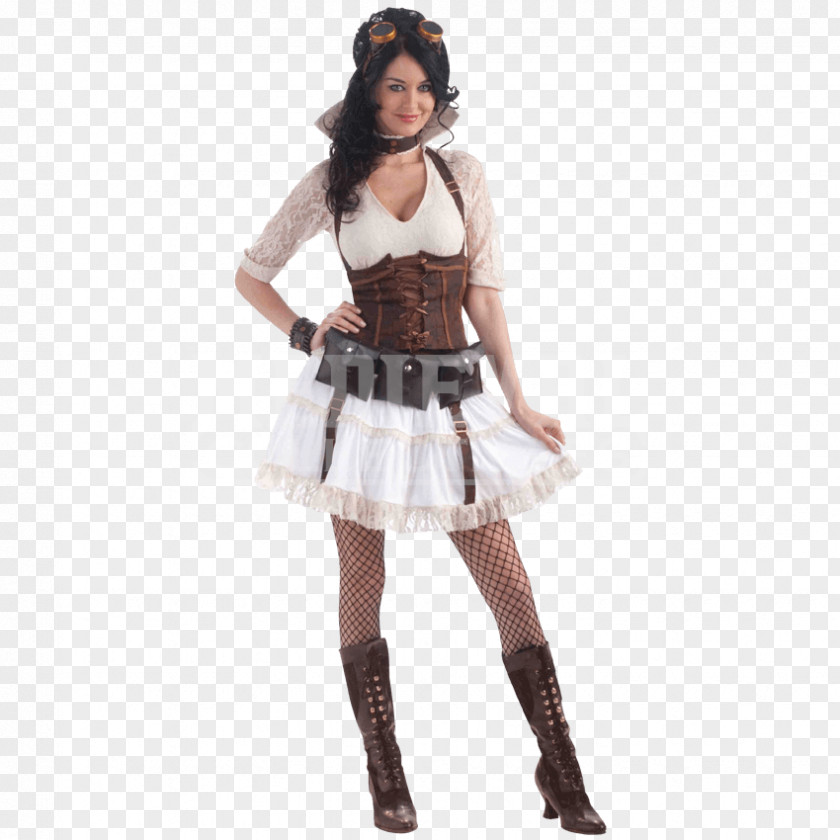Medieval Female Steampunk Fashion Halloween Costume Dress PNG