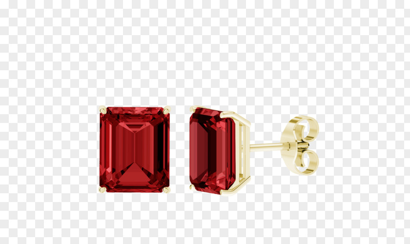 Ruby Earring Gemstone Gold Shirt Stud PNG