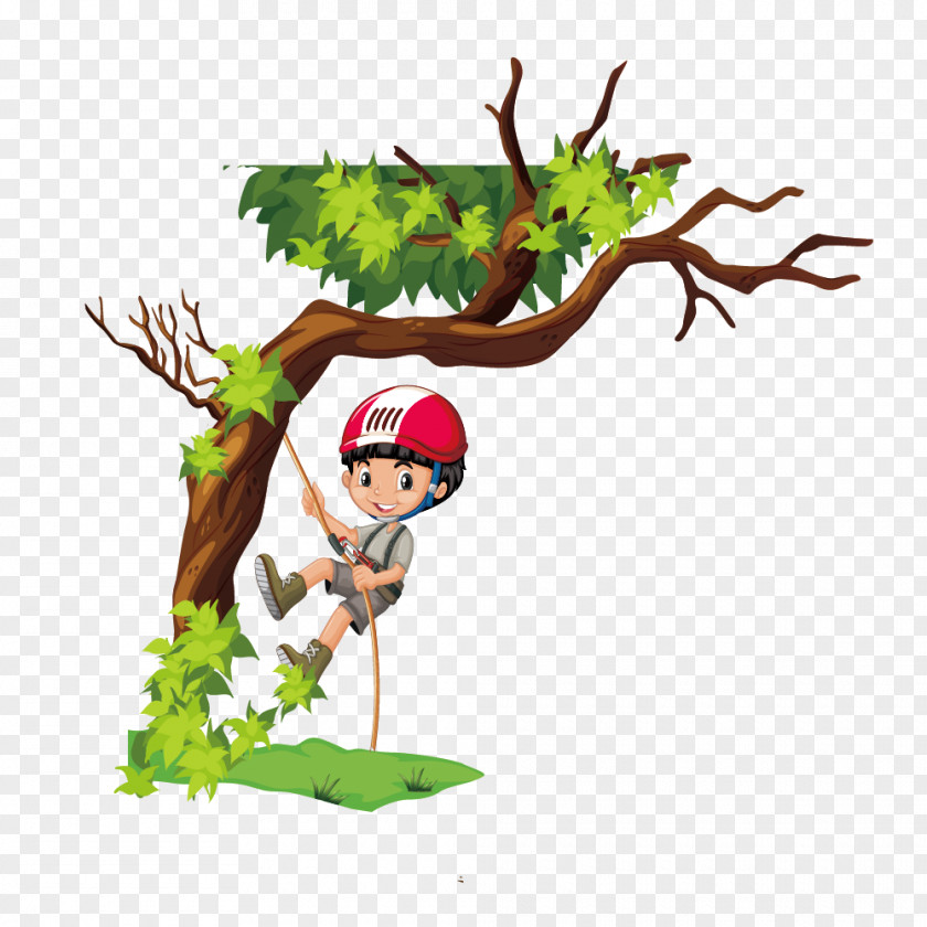 Boy Climbing A Tree Clip Art PNG