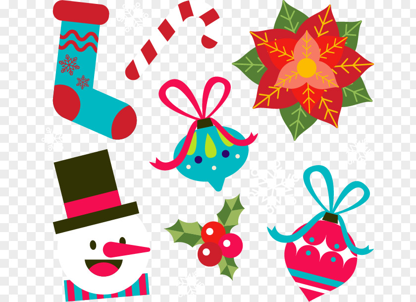 Cute Christmas Elements Ornament Clip Art PNG