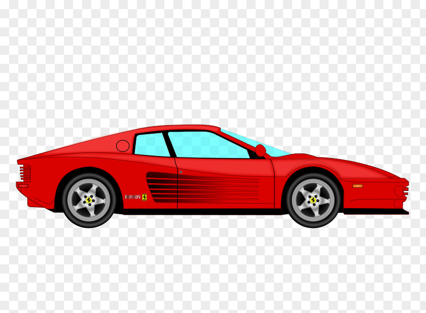 Ferrari Sports Car Testarossa Clip Art PNG