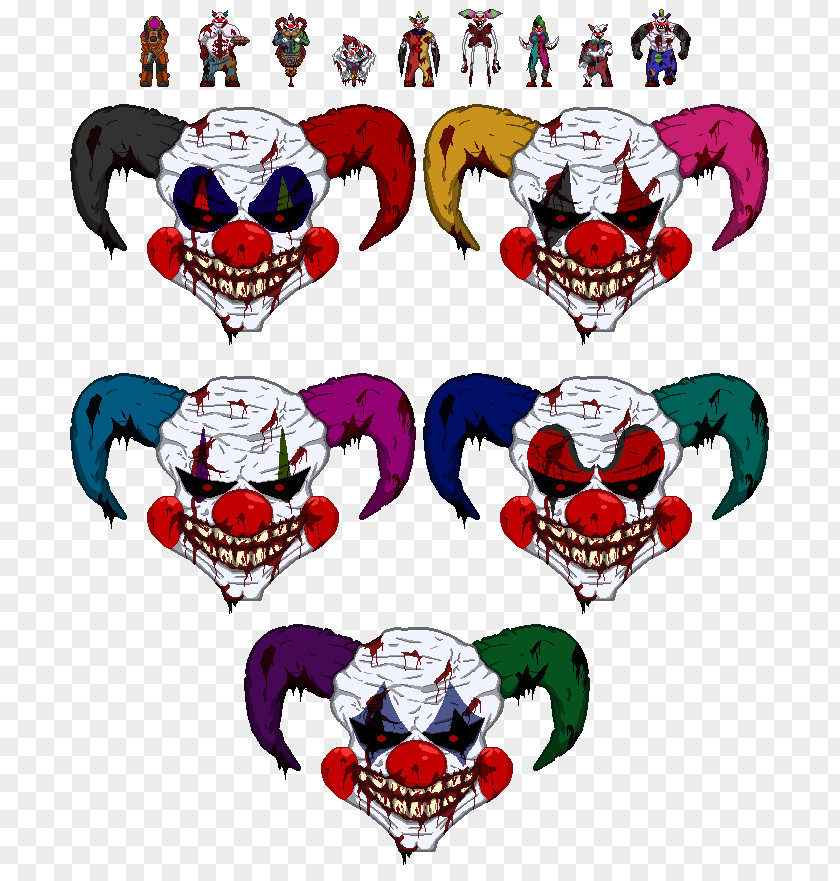 Killer Clown Joker Headgear Font PNG