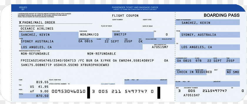 Airplane Flight Airline Ticket Boarding Pass Template PNG