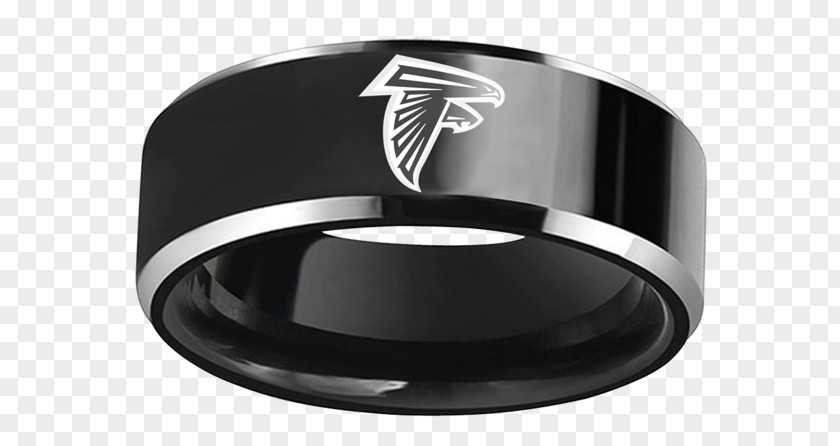Stainless Steel Black Wedding Rings Atlanta Falcons Super Bowl NFL Dallas Cowboys Philadelphia Eagles PNG