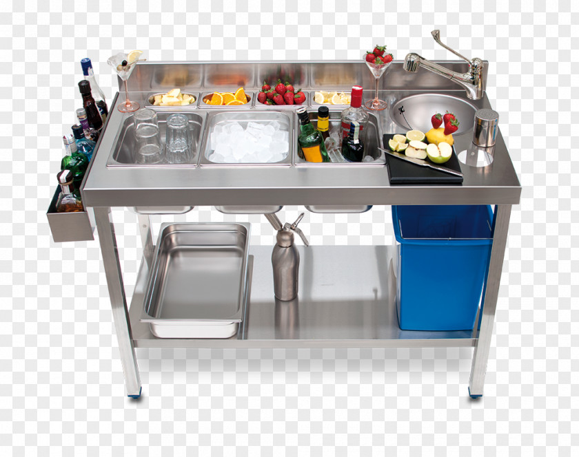 Table Stainless Steel Bartender Furniture PNG
