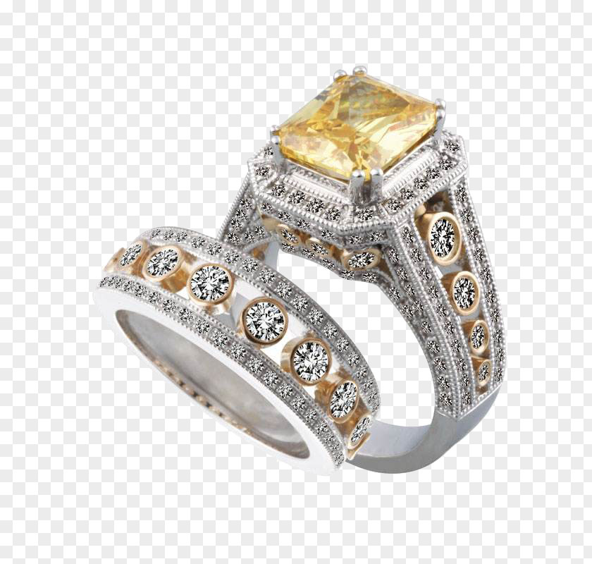Couple On The Ring Topaz Engagement Wedding Diamond PNG