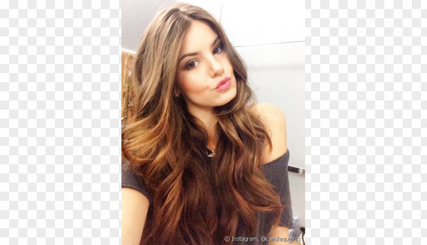 Reto Camila Queiroz Long Hair Brown Iron PNG