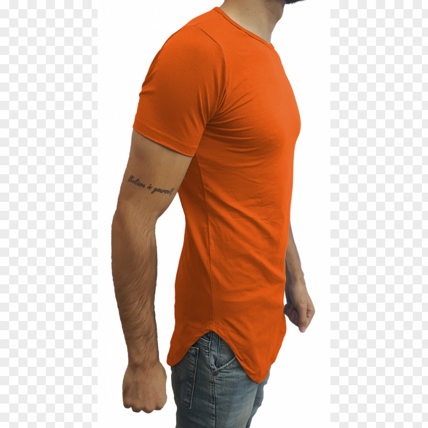 T-shirt Sleeve Blouse Orange PNG