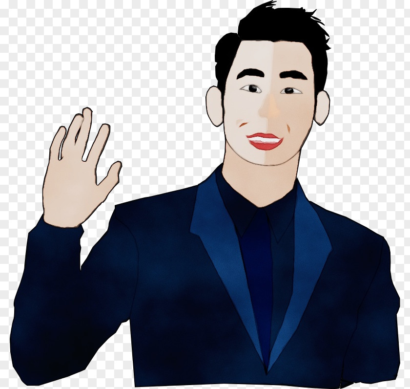 Black Hair Finger Watercolor Cartoon PNG