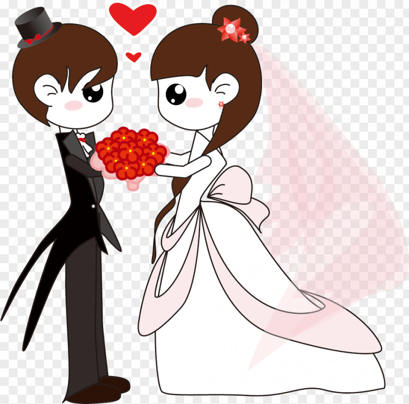 Cartoon Wedding Marriage Invitation PNG