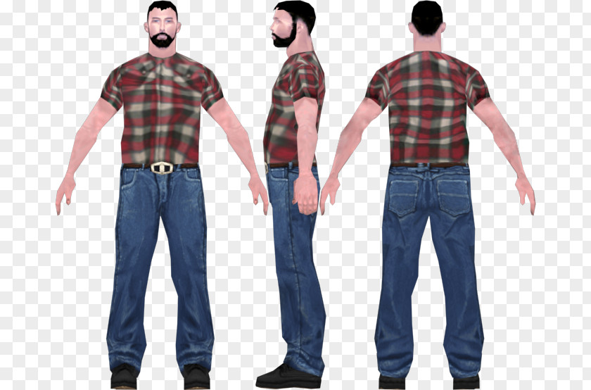 Jeans Tartan Modding T-shirt PNG