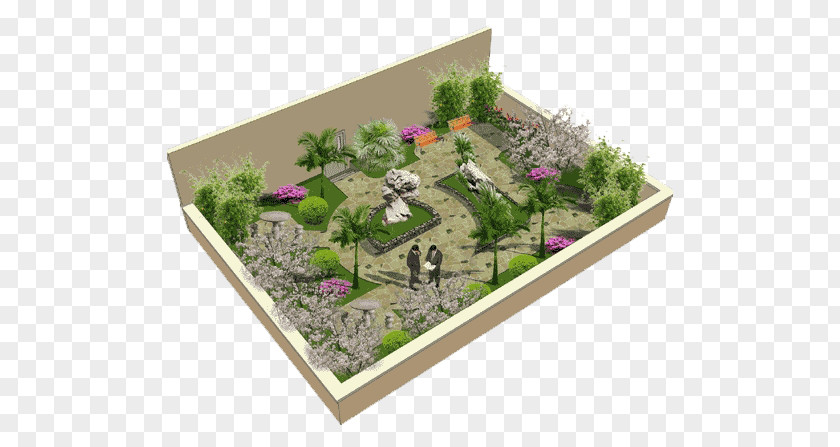 Cartoon Park Greening Model Roof Garden Digital Video Recorder PNG