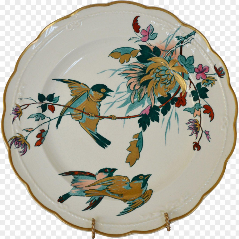 Hand-painted Birds And Flowers Tableware Platter Ceramic Plate Saucer PNG