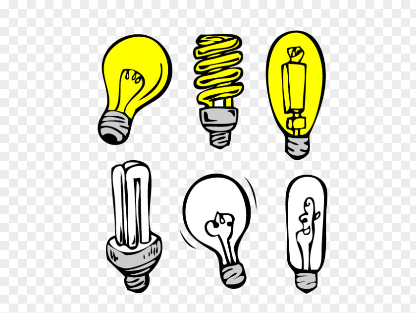 Hand-painted Lamp Incandescent Light Bulb Electricity Light-emitting Diode PNG