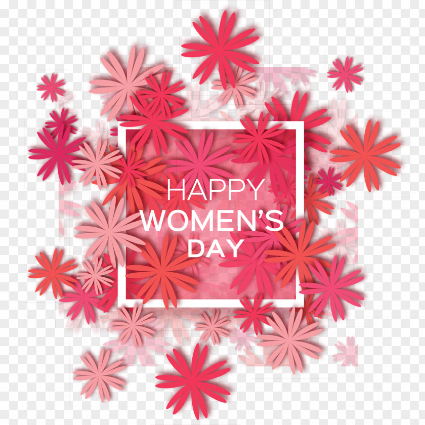 Red Flower Box International Womens Day March 8 Royalty-free PNG