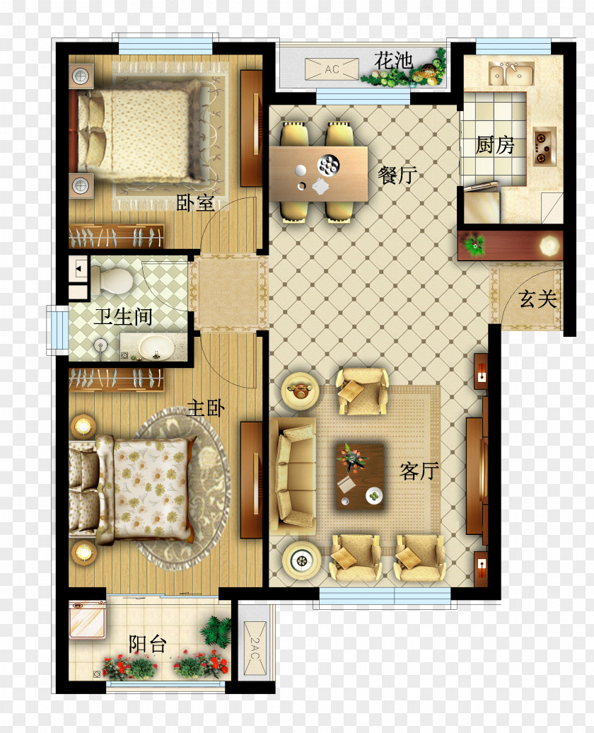 Vector Apartment Layout Table Floor Plan Furniture PNG