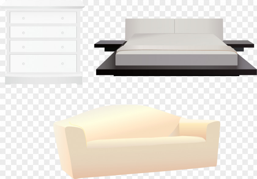Vector Furniture Sofa Bed Frame Sticker Wallpaper PNG