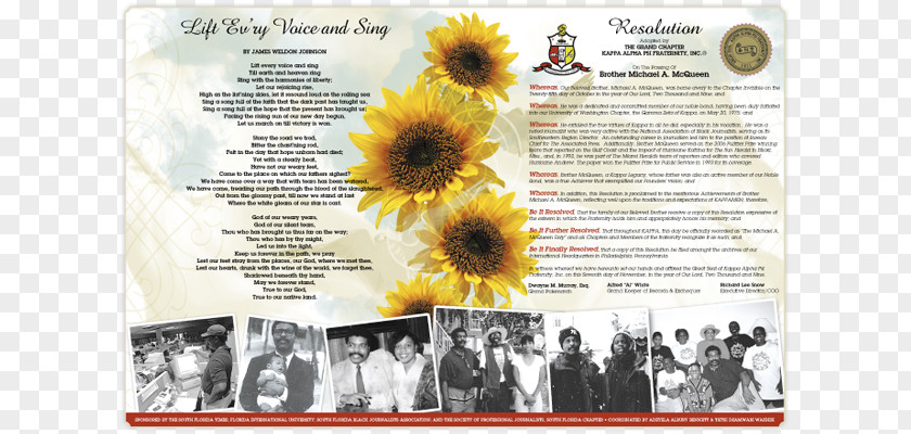 Funeral Program Common Sunflower Floral Design Cut Flowers Advertising PNG