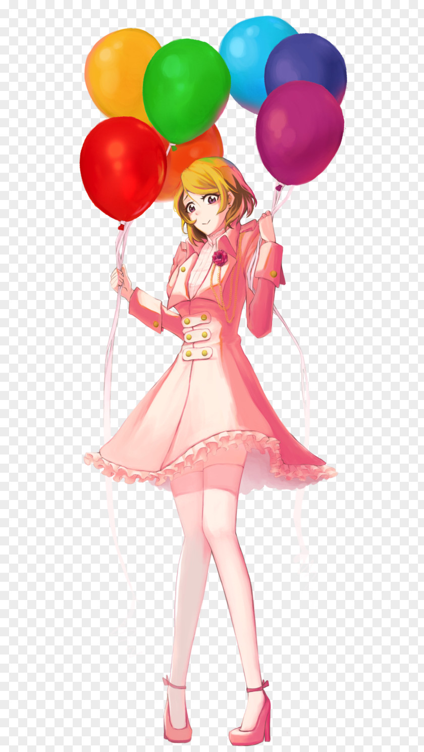 Hanayo Koizumi Balloon Cartoon Pink M Character PNG