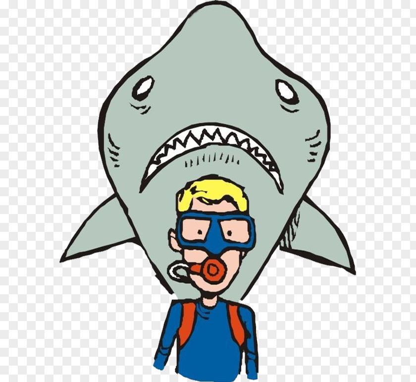 The Scorer Is Caught By Shark Underwater Diving Clip Art PNG
