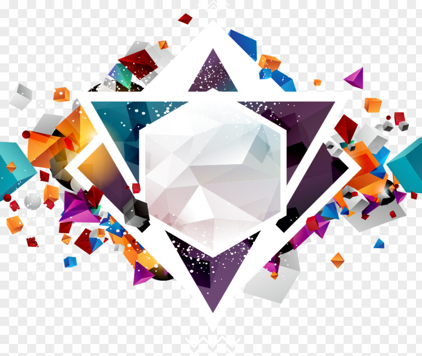 Vector Color Triangle Crystal Ball Poster Party Stock Illustration PNG