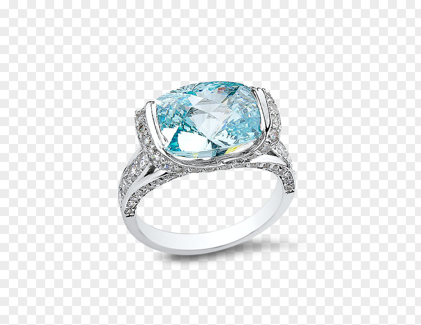 Cubic Zirconia Ring Opal Turquoise Sapphire Silver PNG