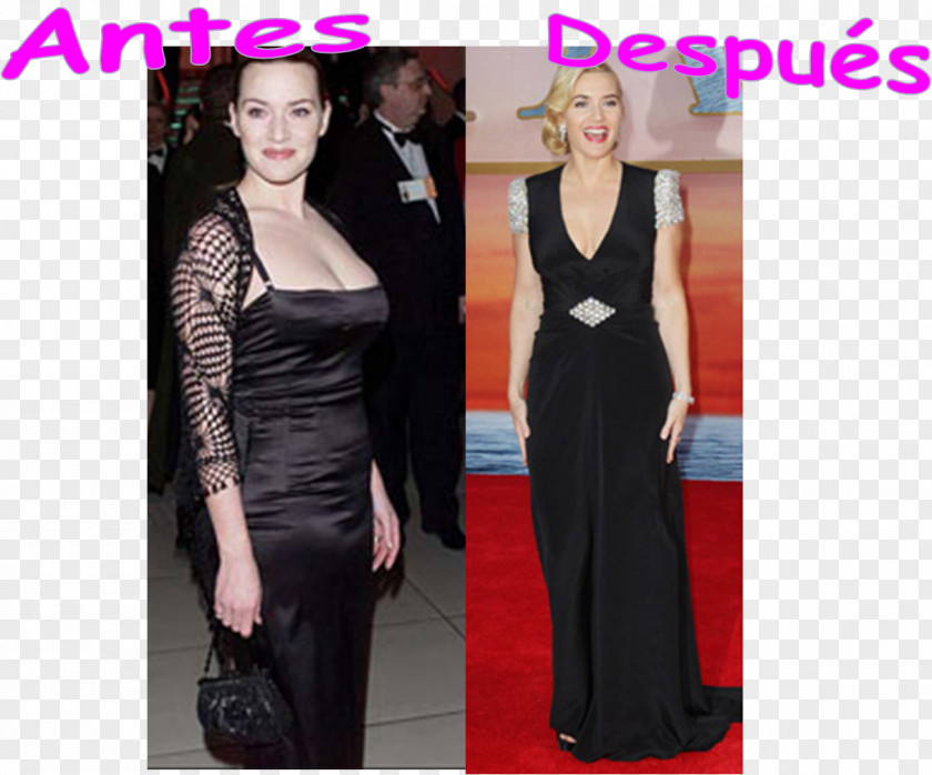 Kate Winslet Little Black Dress Socialite Celebrity Gown Shoulder PNG