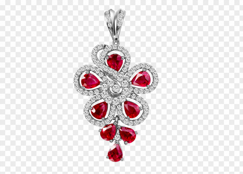 Ruby Jewellery Earring Necklace PNG
