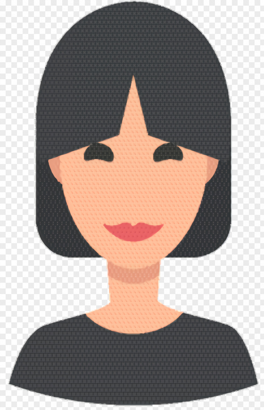 Smile Black Hair Park Cartoon PNG