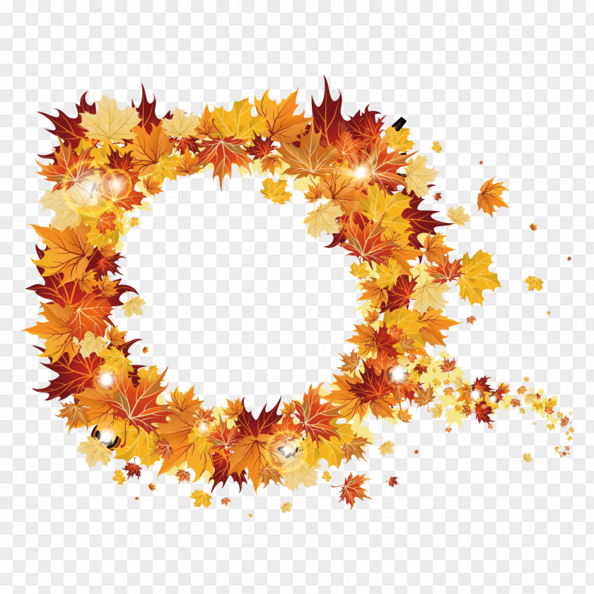 Creative Autumn Leaves Pattern Clip Art PNG