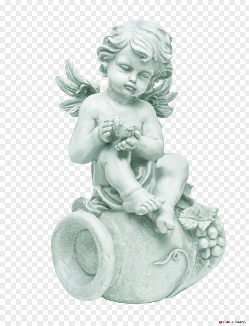 Angel Classical Sculpture Stone Carving Statue Figurine PNG