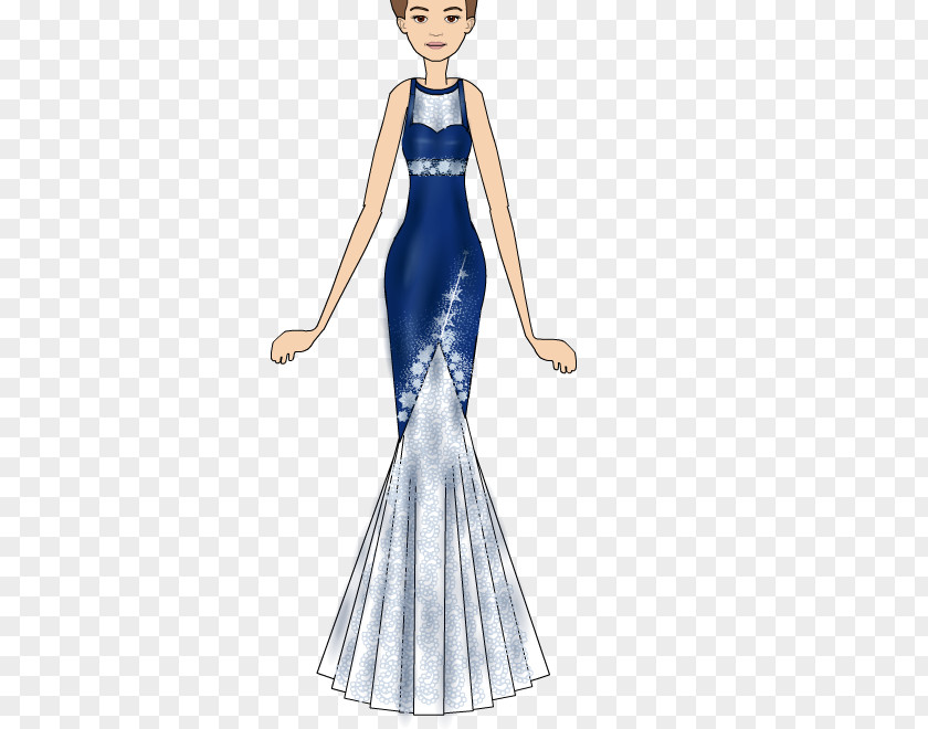Blue Evening Gown Dress Shoulder Microsoft Azure Costume PNG
