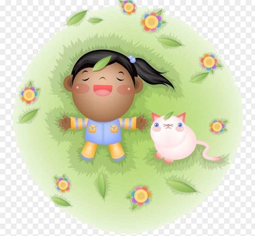 Rest On The Grass Illustration PNG