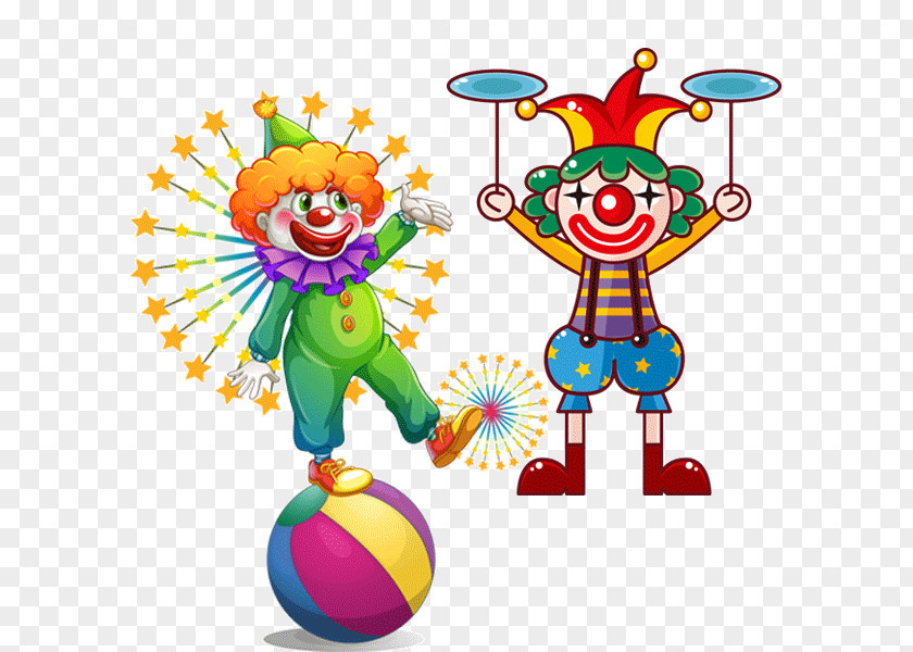 Having A Ball Performance Circus Clown Image Download PNG
