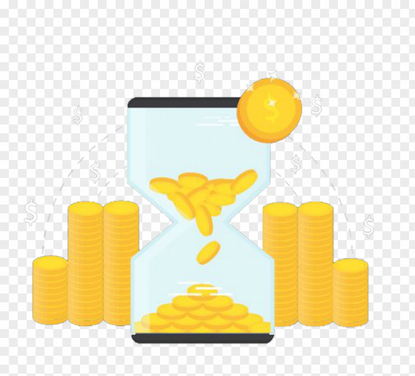 Hourglass And Coins Computer File PNG