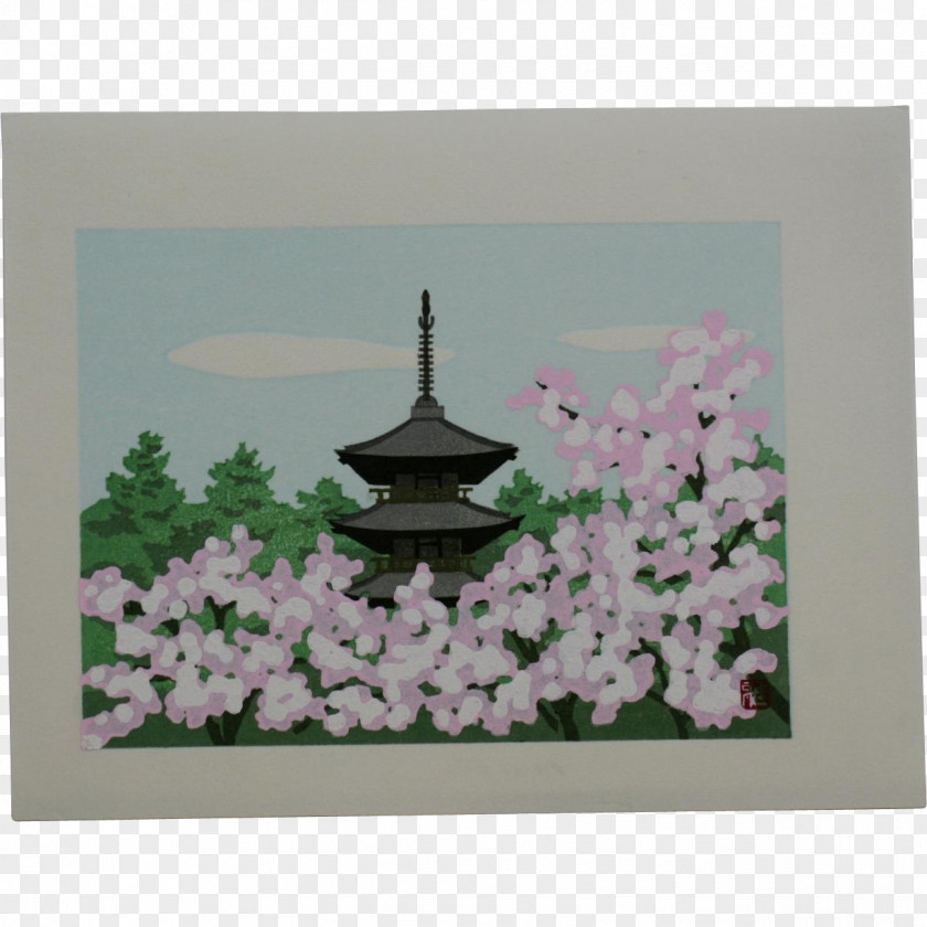 Japan Japanese Art Woodblock Printing Cherry Blossom PNG